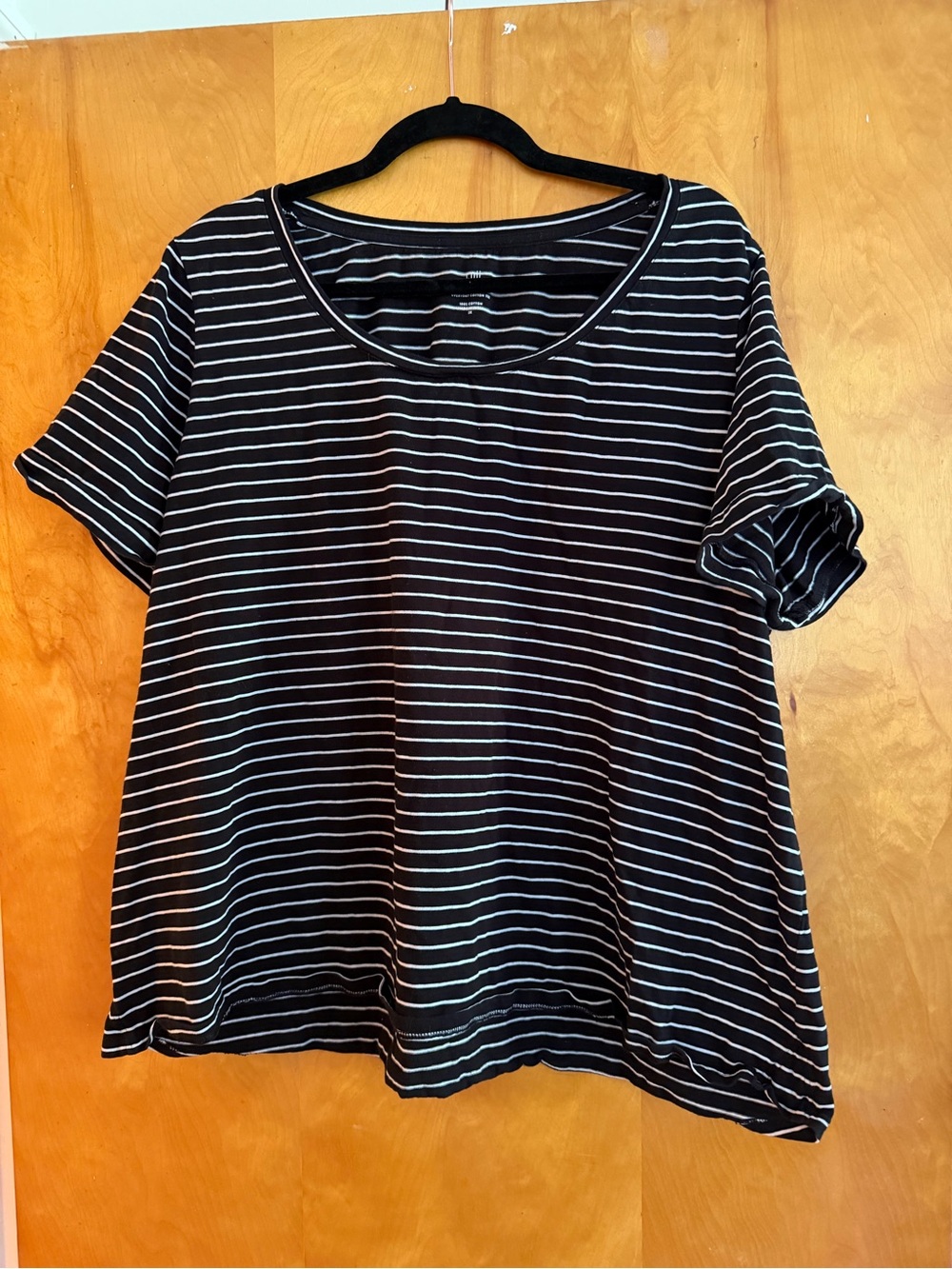 J Jill Everyday Cotton Tee Black and White Stripe